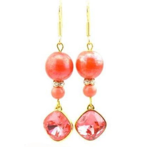 Sugar Gay Isber Swarovski Crystal Dangling Earrings Contemporary Jewelry - Picture 1 of 1